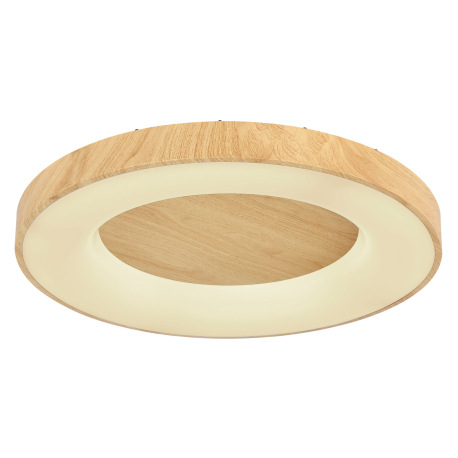 Stropné svietidlo, kov biely/imitácia dreva, plast opál, pamäťová funkcia, nočné svetlo, stmievateľn