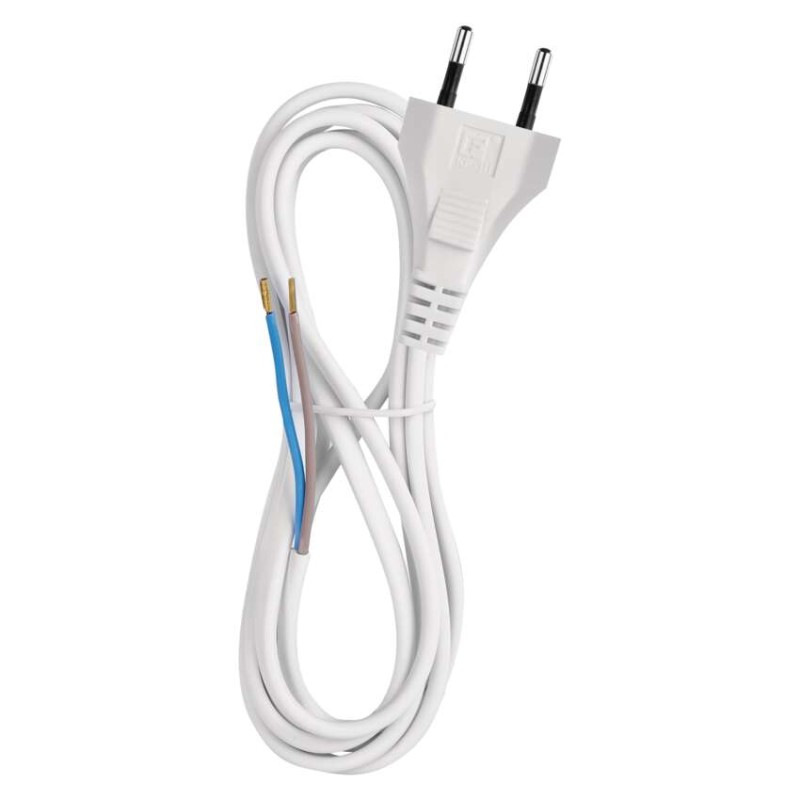 Flexo šnúra PVC 2× 0,75mm2, 2m, biela