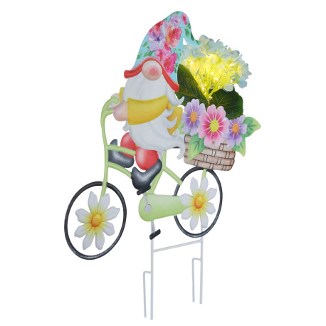 Solárne svietidlo, kov farebný, plast, posuvný spínač, batéria AAA 400mAh 1,2V, IP44, trpaslík na bi