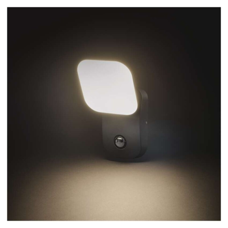LED záhradné nástenné svietidlo NIKA, senzor súmraku, 12 x 12 x 20 cm, 12,8 W, teplá biela
