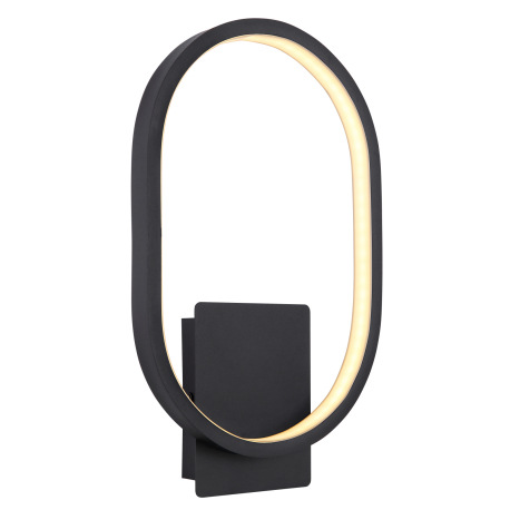 Vonkajšie svietidlo kov čierny matný, hliník čierny matný, plast biely, IP44, ŠxV: 200x320mm, H: 50m