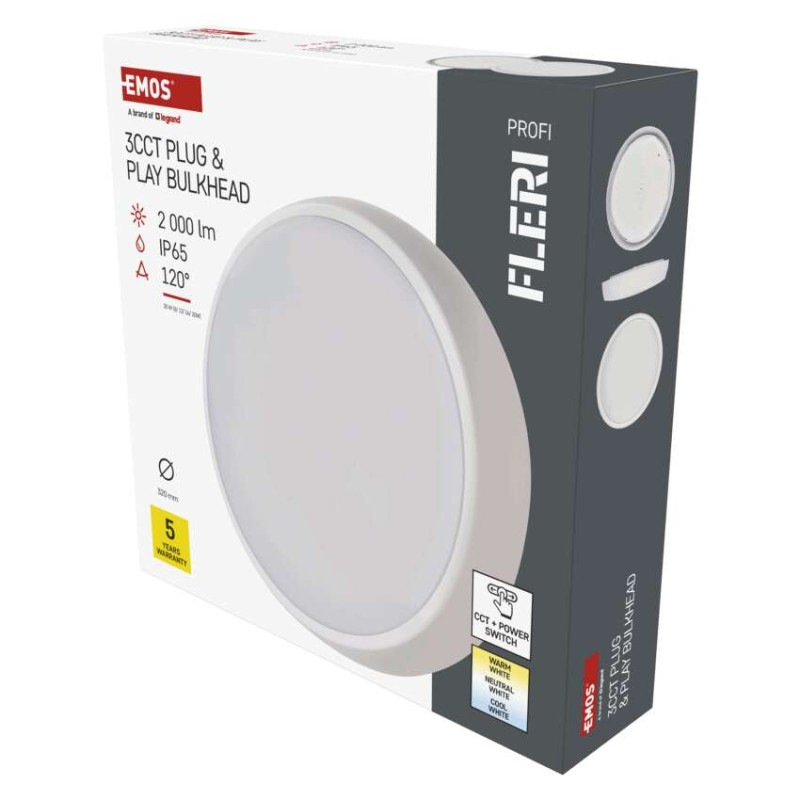 LED prisadené svietidlo FLERI, kruhové 20W, so zmenou CCT
