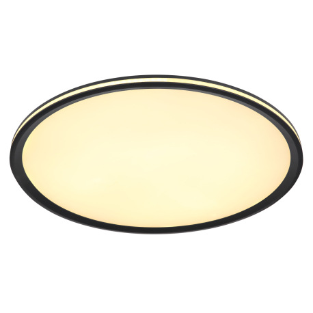 Stropné svietidlo, kov/hliník čierny matný, plast opál, niekoľko úrovní pomocou nástenného vypínača,