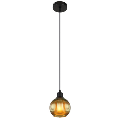 Závesné svietidlo, kov čierny, sklenená guľa zelená, biela, kábel PVC čierny, možnosť skrátenia výšk