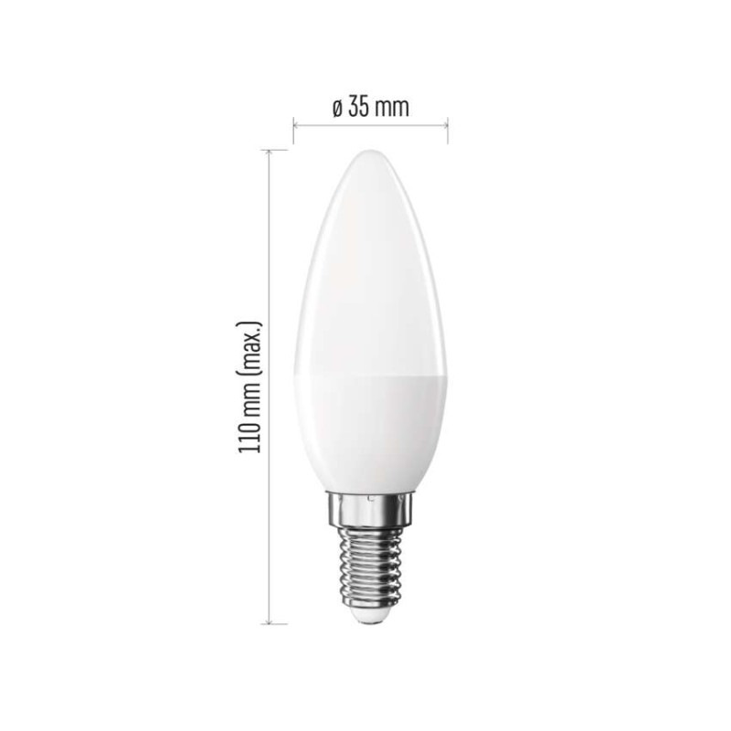 LED žiarovka Basic Candle E14 / 8,8 W (60 W) / 806 lm / Neutrálna biela
