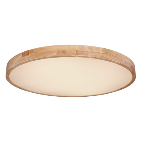 Stropné svietidlo, kov biely, prírodné drevo, plast biely, funkcia pamäte, stmievateľné, diaľkové ov