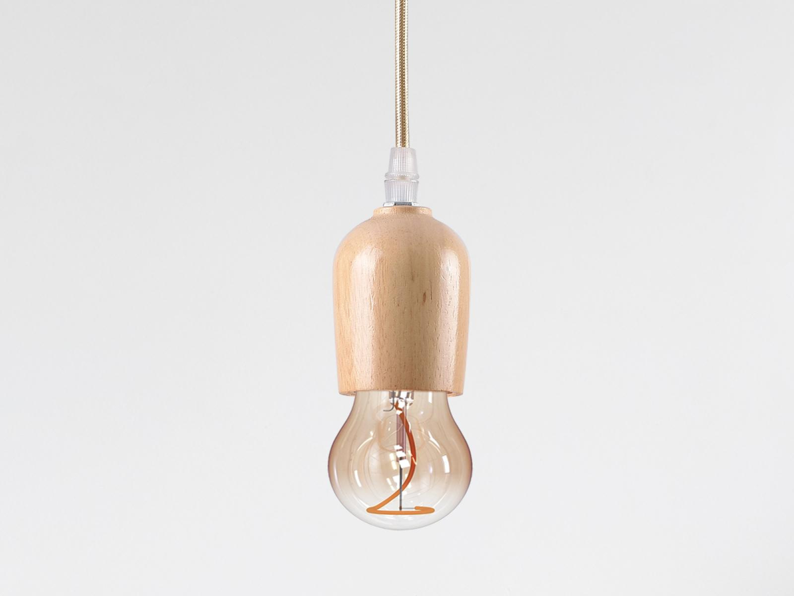 Objímka E27 / 1,5m / drevo - prírodná - BH681H