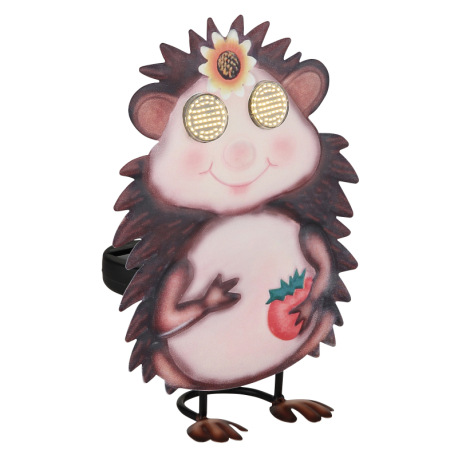 Solárne svietidlo kovové hnedé/viacfarebné matné, plast čierny matný, vypínač, batéria súčasťou bale