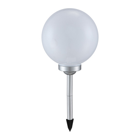 Solárne svietidlo, plast strieborný, plast biely, svieti 8 hodín, IP44, akumlátor AA 600mAh 1,2V, Ø2