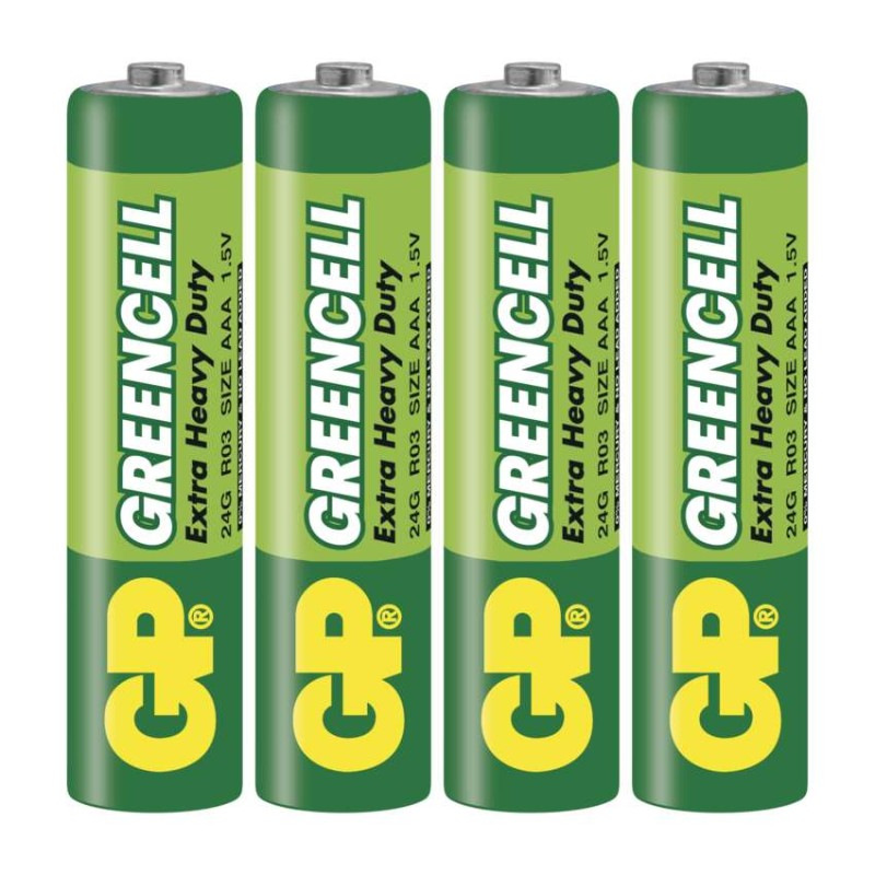 Zinko-chloridová batéria GP Greencell R03 (AAA), 4 ks