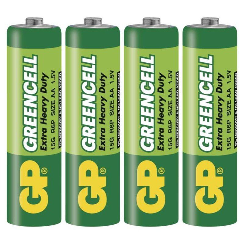 Zinko-chloridová batéria GP Greencell R6 (AA), 4 ks