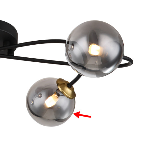 Náhradné sklo dymové Ø 10 cm pre 56136-4D, 56136-5D, 56136-5H, 56136-6D, 56136T, 56133-3W, 56133-4T,