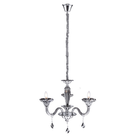 Luster, kov, chróm, sklo, K5 kryštály dymové, Ø: 620, V: 1450, bez žiaroviek 3xE14, max. 40W 230V