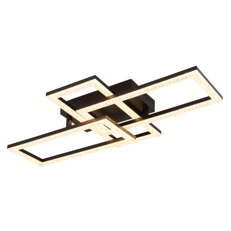 Stropné svietidlo, plast čierny, číre plastové krištále, polohovateľné, DxŠxV: 614x340x93mm, vrátane