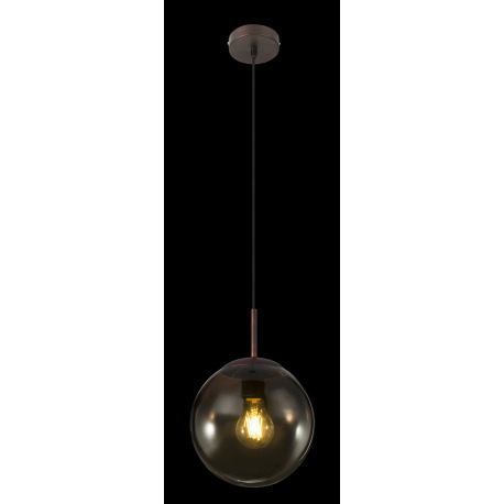 Závesné svietidlo, kov hnedý, sklo jantárové, Ø 200, V: 1200, bez žiarovky 1xE27, max. 40W 230V 8