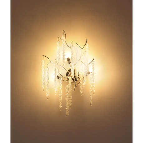 Nástenné svietidlo, kov chróm, pochrómovaný hliník, číre plastové krištále, ŠxV: 320x600mm, H: 180mm 14