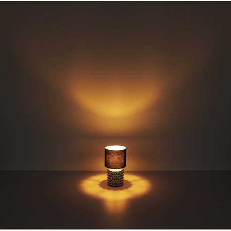 Stolná lampa chrómovaná keramika, textil čierny, kábel PVC čierny, kolískový vypínač na kábli, ø: 18 4