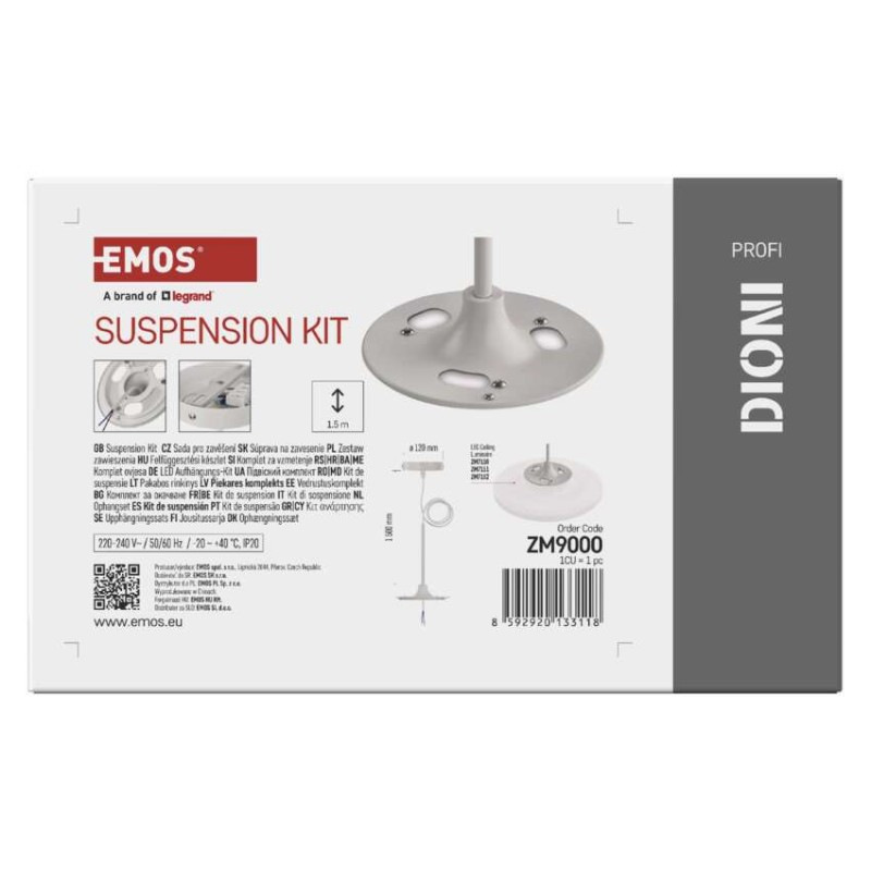 Závesná súprava pre led svietidlá biely 1