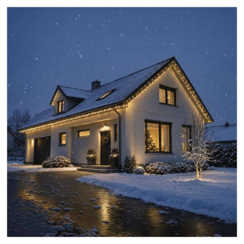 Premium LED spojovacia reťaz čierna, 5 m, vonkajšia aj vnútorná, teplá biela 6