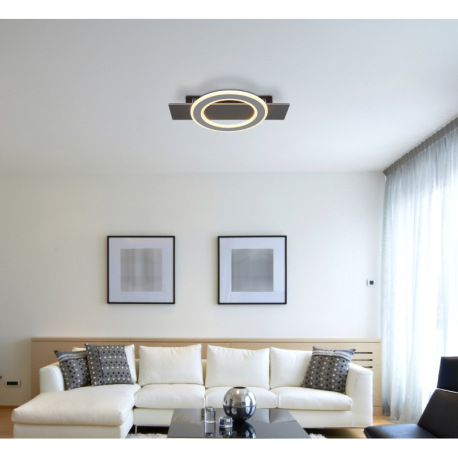 Stropné svietidlo, plast antracit, brúsený sivý kov, akryl biely, DxŠxV: 440x290x55mm, vrátane LED 1 10