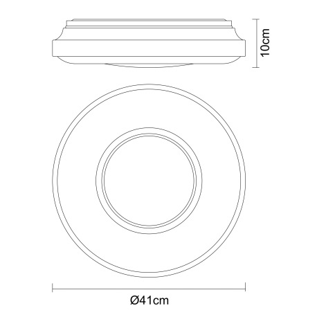 Stropné svietidlo, kov biely, akryl biely, strieborný, Ø410, V:100, vrátane 1xLED 24W 230V, 1340lm, 15