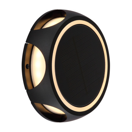 Solárne svietidlo, hliník čierny matný, plast čierny/biely, spínač, batéria CR18650 1200mAh 3,7V, IP 5