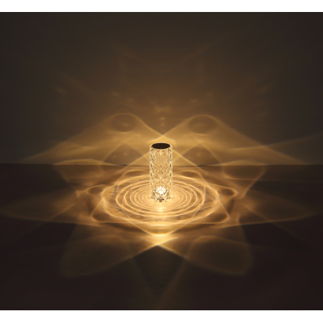 Nabíjateľná stolová lampa číry plast s krištáľovým efektom, dotykové zapnutie/vypnutie, stmievateľná 11