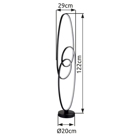 Stojanové svietidlo, kov čierny, hliník čierny matný, plast biely, kábel PVC čierny, vyínač na kábli 20