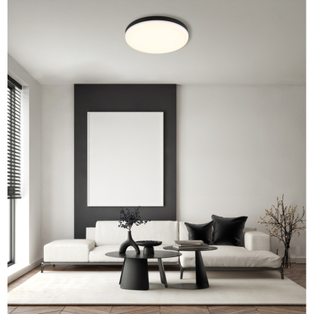 Stropné svietidlo, plast čierny, plast biely, ø: 300mm, V: 50mm, vrátane LED 18W 230V, zdroj 2000lm, 1