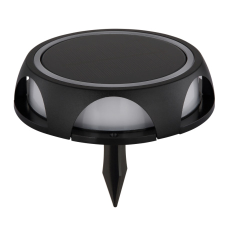 Solárne svietidlo, hliník čierny matný, plast čierny/biely, spínač, batéria CR18650 1200mAh 3,7V, IP 3