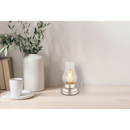 Dekoratívne svietidlo, plast champagne matná, číre sklo, plast jantárová, dotykový stmievač, bez ada 13