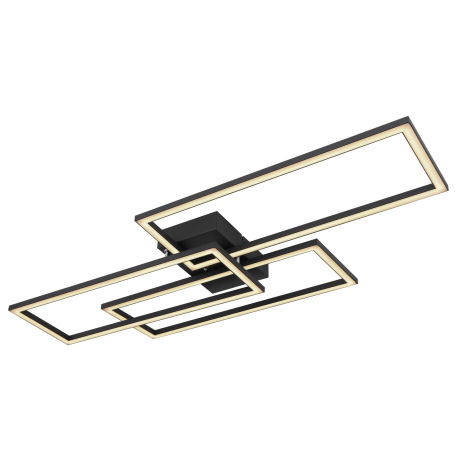 Stropné svietidlo, kov čierny, hliník čierny, akryl biely, stmievateľné, fixácia farby, SmartLight, 19