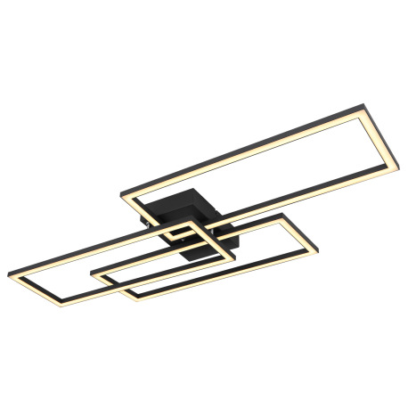 Stropné svietidlo, kov čierny, hliník čierny, akryl biely, stmievateľné, fixácia farby, SmartLight, 17