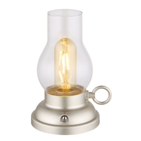 Dekoratívne svietidlo, plast champagne matná, číre sklo, plast jantárová, dotykový stmievač, bez ada 12