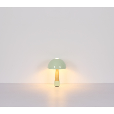 Stolná lampa, kov, zelená matná, kov imitácia dreva, kábel PVC čierny, kolískový vypínač na kábli, ø 6