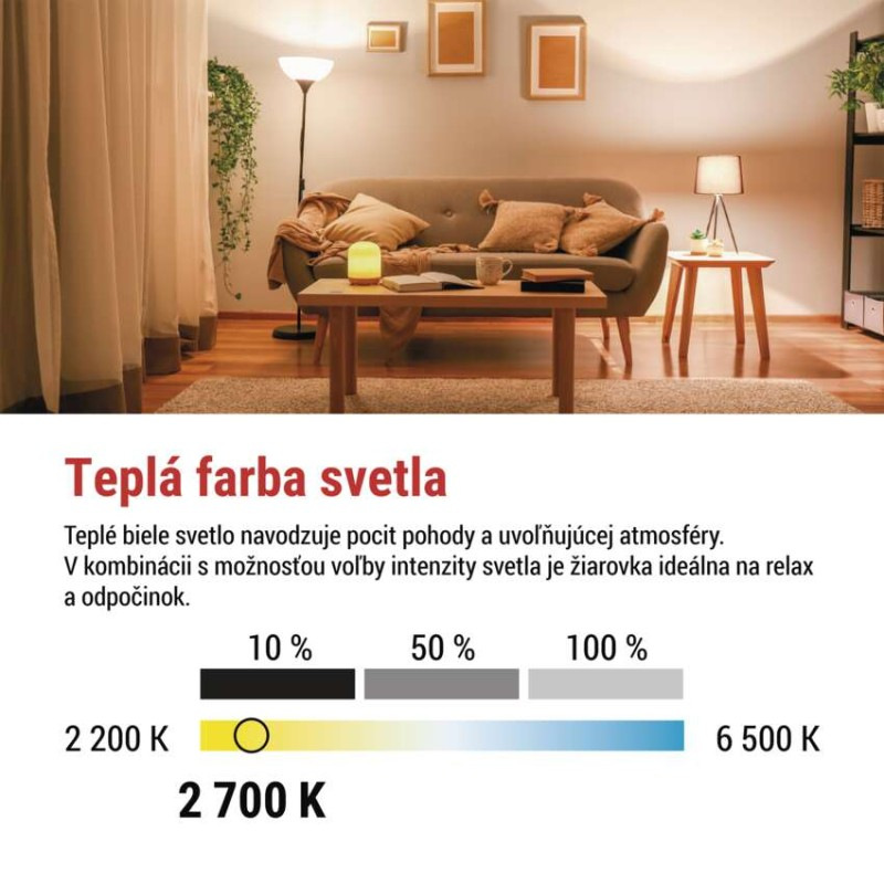 LED žiarovka Classic A60/E27/10,5 W (75 W)/1 060 lm/teplá b./krokovo stmievateľná 3