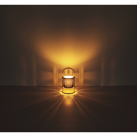 Stolná lampa prírodné drevo, textil čierny, kábel PVC čierny, kolískový vypínač na kábli, ø: 160mm, 5