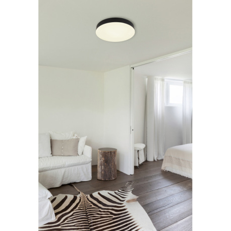 Stropné svietidlo, plast čierny, plast biely, posuvný prepínač, fixácia farieb, ø: 300 mm, V: 45 mm, 10