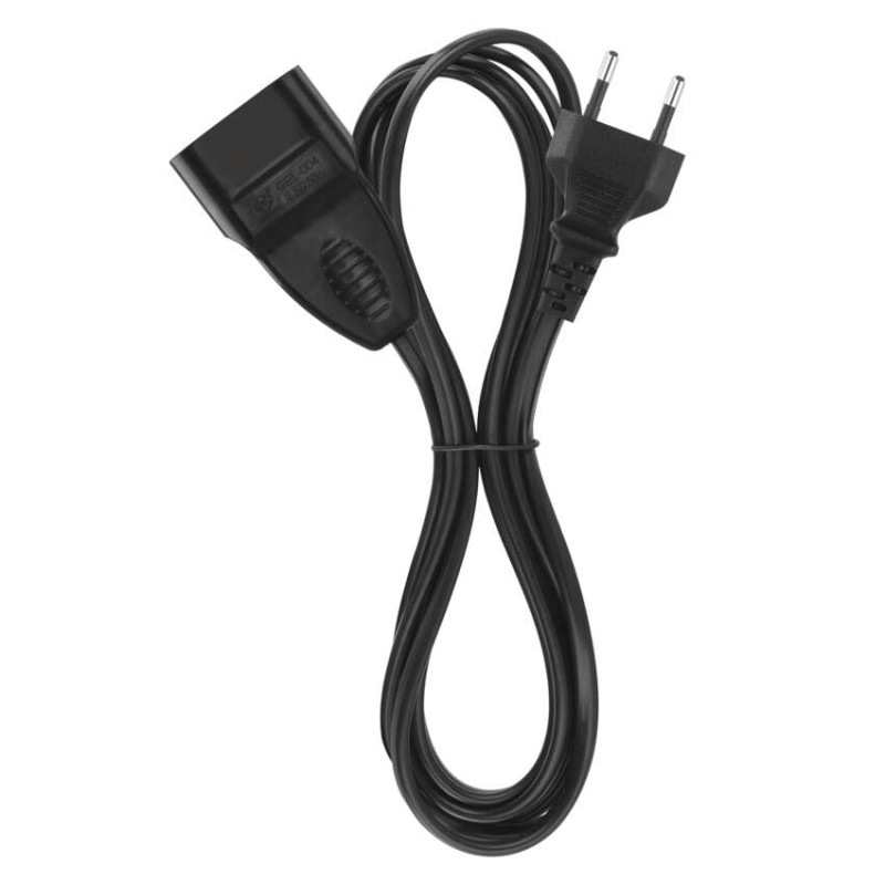 Dvojžilový pohyblivý prívod 1,5 m / 1 zásuvka / čierny / PVC / 0,75 mm2 1