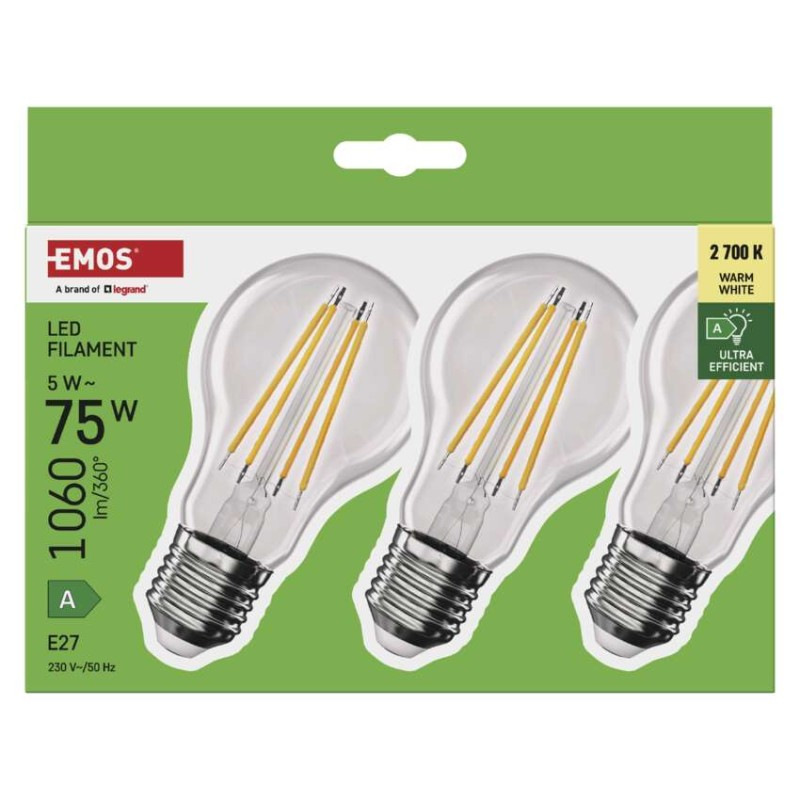 LED žiarovka Filament A60 A CLASS/ E27 / 5 W (75 W) / 1 060 lm / teplá biela 7