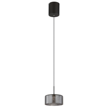 Závesné svietidlo, čierny matný kov, dymové sklo, číry akryl, čierny PVC kábel, možnosť skrátenia vý 10