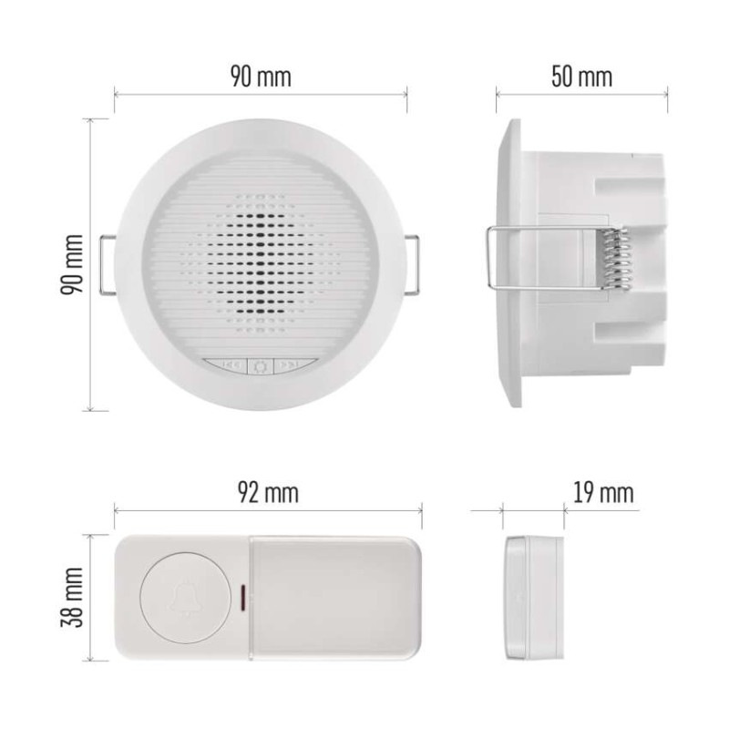 Domový drôtový/bezdrôtový zvonček P57103, vstavaný 1