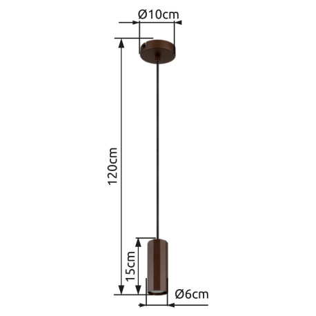 Závesné svietidlo, kov bronz matný, hliník bronz matný, kábel PVC čierny, výškovo nastaviteľné, ø: 1 12