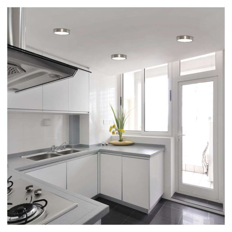 LED prisadené svietidlo, kruhové, strieborné, 12,5W, CCT 3