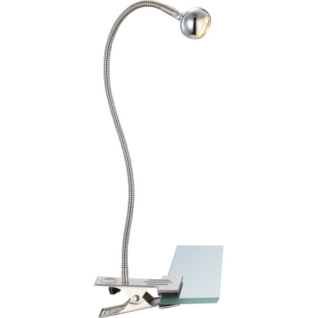 Stolové svitidlo, štipcové, kov chróm, kov nikel matný, akryl, flexi, vypínač, ŠxV: 430x480, vrátane