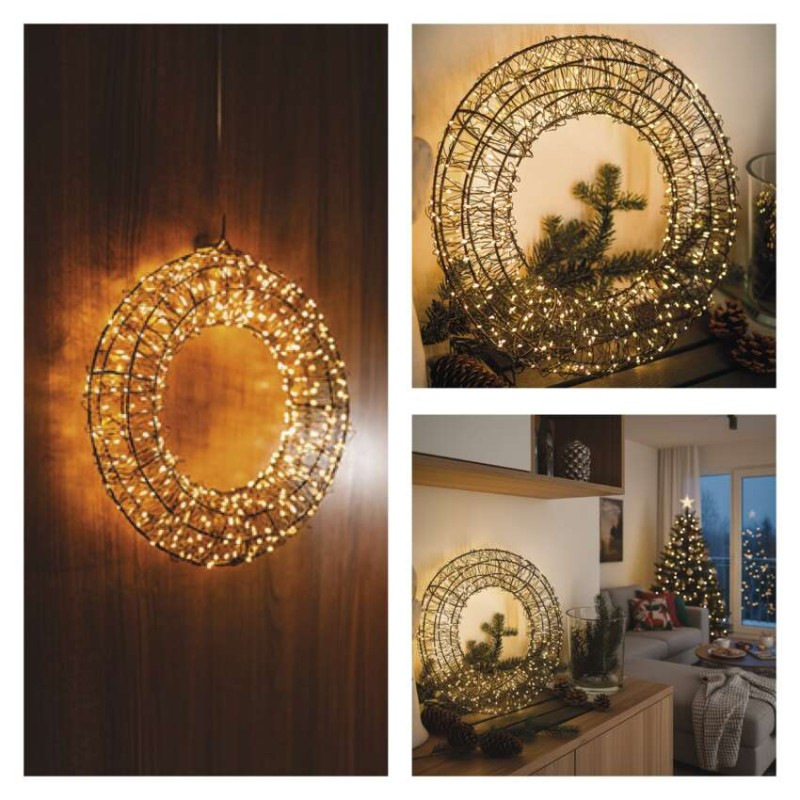 LED vianočný veniec – 480 LED, vonkajší aj vnútorný, teplá biela 9