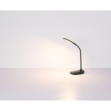 Stolové svietidlo, plast biely a satin., matný biely silikón, dotykové zapnutie/vypnutie/plynulé stm 8