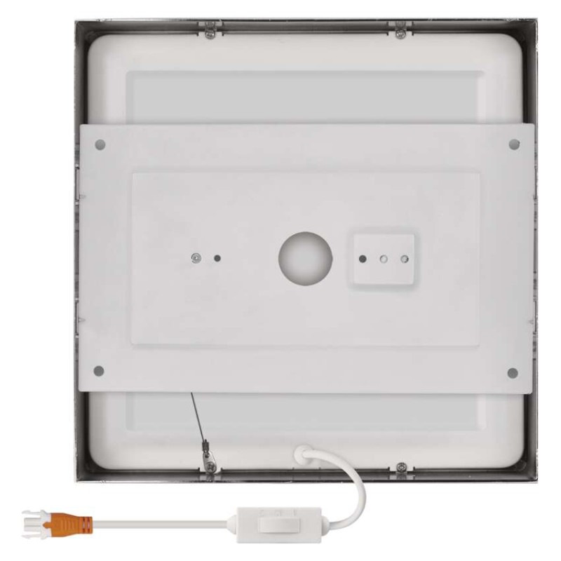 LED prisadené svietidlo, štvorec, strieborné, 21W, CCT 7