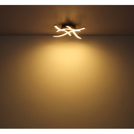 Stropné svietidlo, kov čierny, imitácia dreva, akryl biely, DxŠxV: 510x130x75, vrátane 1xLED 12W 230 6