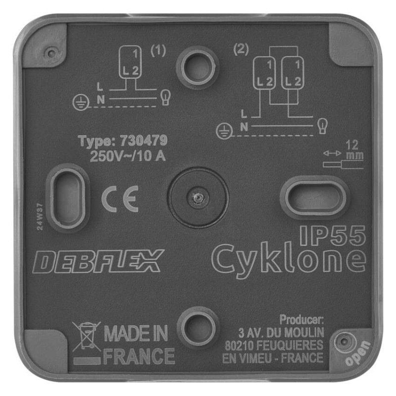 EMOS Cyklone prepínač nástenný Č.1,6 IP55 5